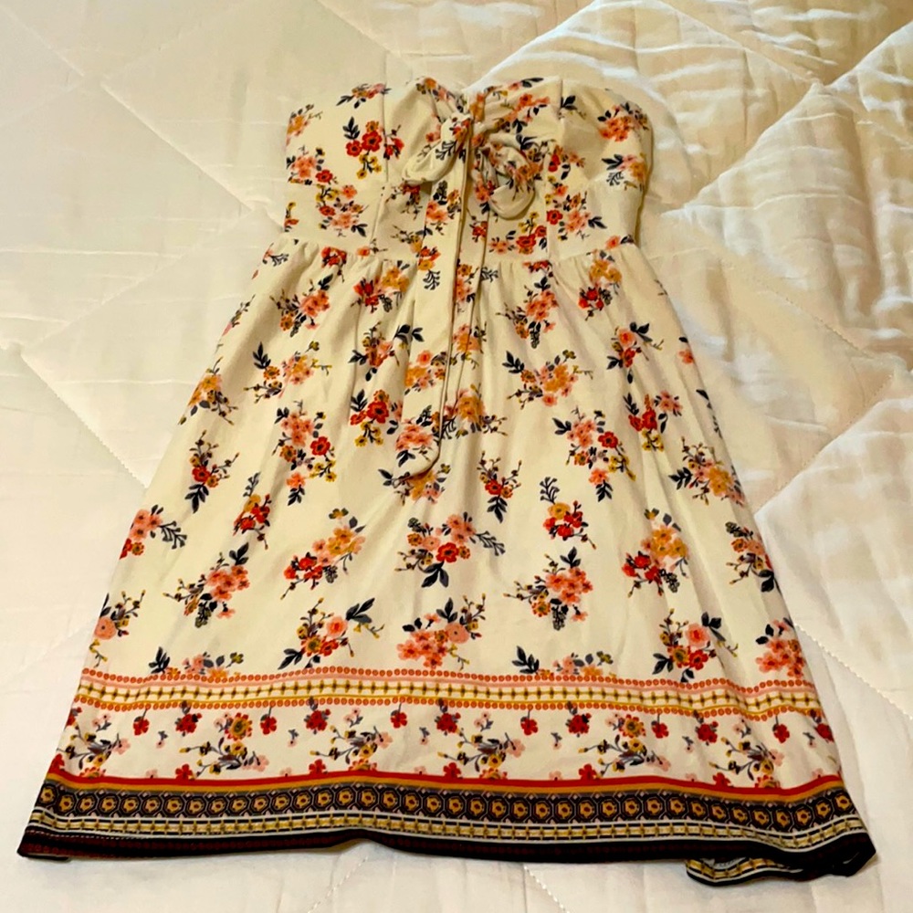 White Floral Mini Dress